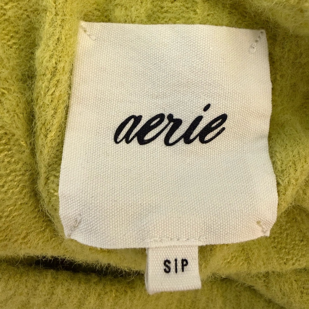 Aerie Lime Ribbed Crew Neck Sweater - Picture 3 of 3